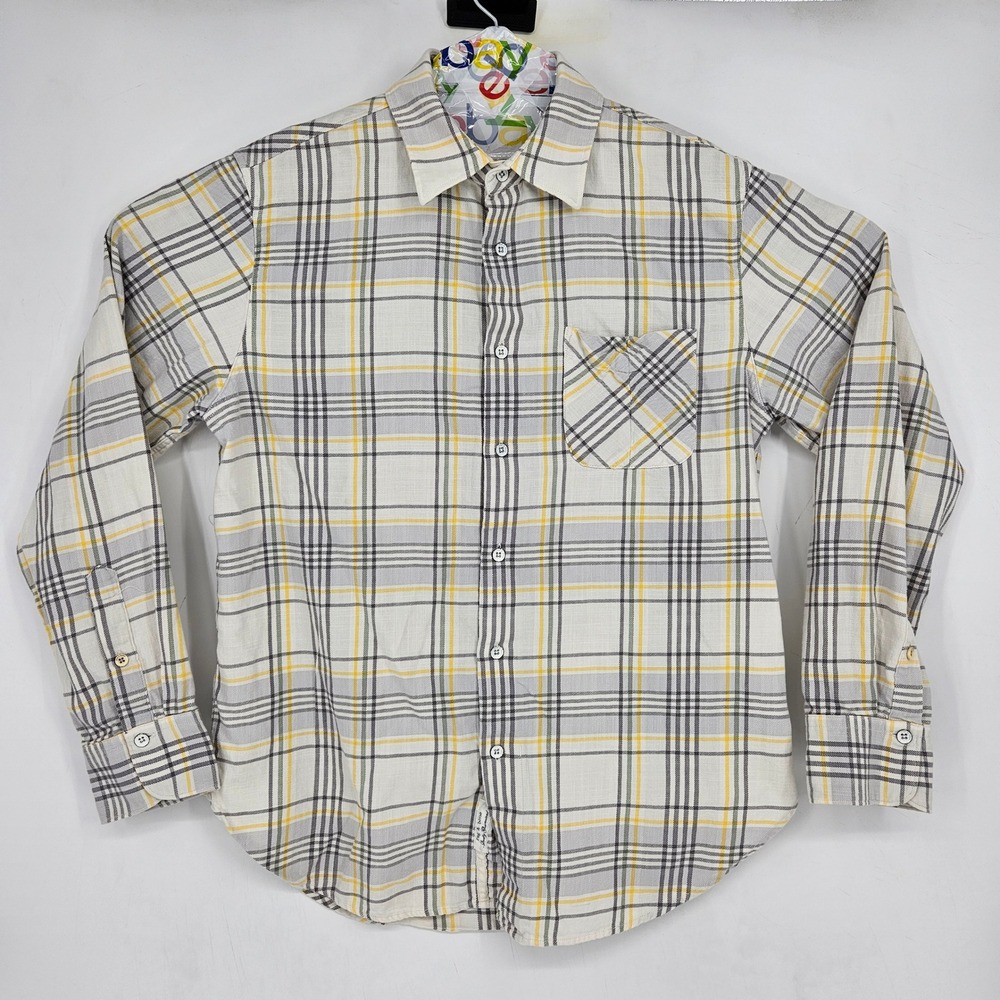 Rag & Bone Shirt Mens Medium Plaid Gray Long Sleeve Button‎ Up Casual Preppy